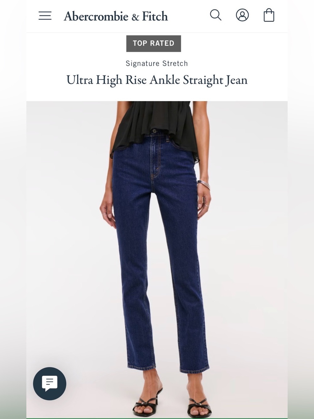 Abercrombie Ultra High Rise Ankle Straight Jean